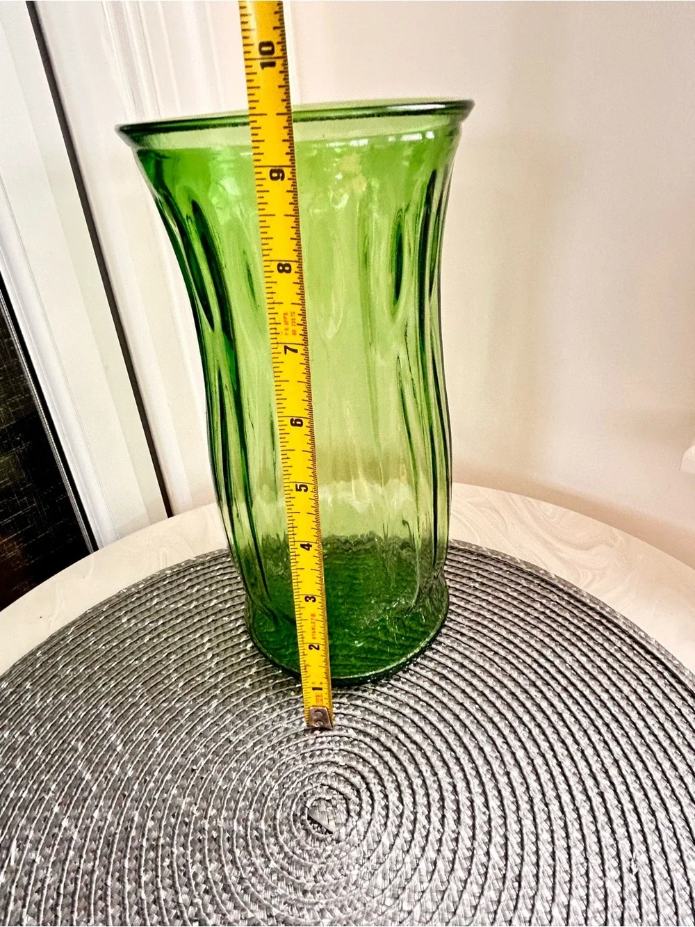 Vintage 1960s E O Brody  Cleveland OH Emerald  Green Glass Vase Vessel